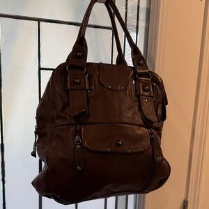 Hype Brown Leather Hobo Bag